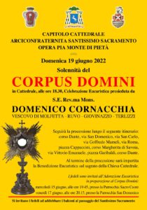 Festa del Corpus Domini. Celebrazioni e processioni nelle quattro città Festa del Corpus Domini. Celebrazioni e processioni nelle quattro città della diocesi – Diocesi di Molfetta-Ruvo-Giovinazzo-Terlizzi