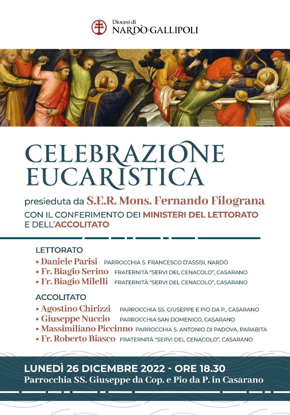 Conferimento dei ministeri del lettorato e dell'accolitato 2022 Conferimento dei ministeri del lettorato e dell'accolitato 2022