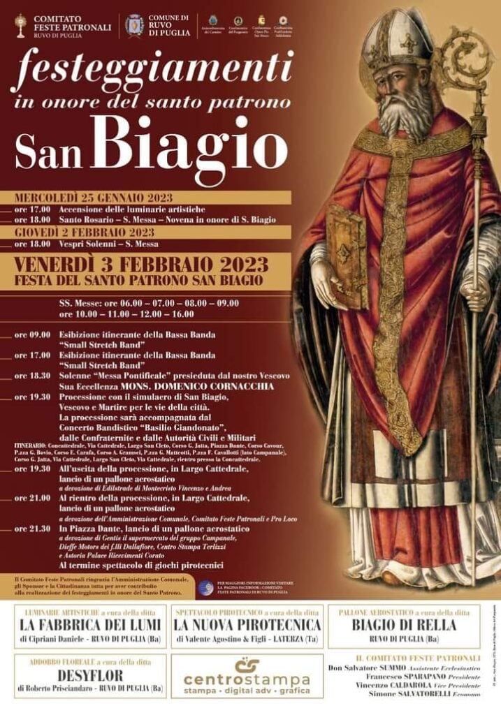 Festa di San Biagio, patrono della città di Ruvo e Festa di San Biagio, patrono della città di Ruvo e della Diocesi – Diocesi di Molfetta-Ruvo-Giovinazzo-Terlizzi