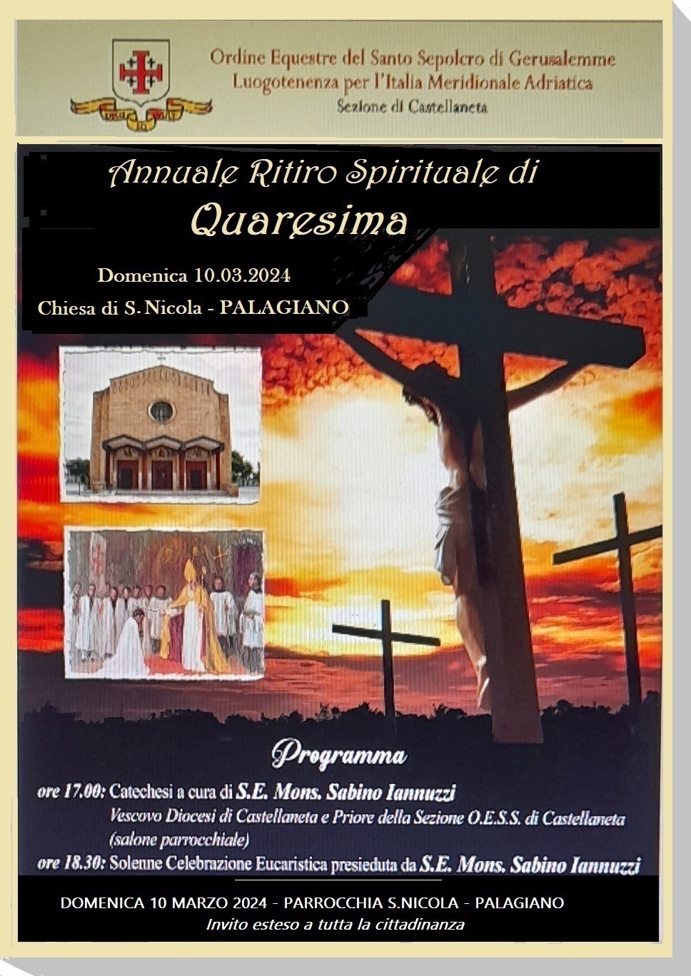 Ritiro spirituale di Quaresima dell’O.E.S.S.G. a Palagiano – Diocesi di Ritiro spirituale di Quaresima dell’O.E.S.S.G. a Palagiano – Diocesi di Castellaneta