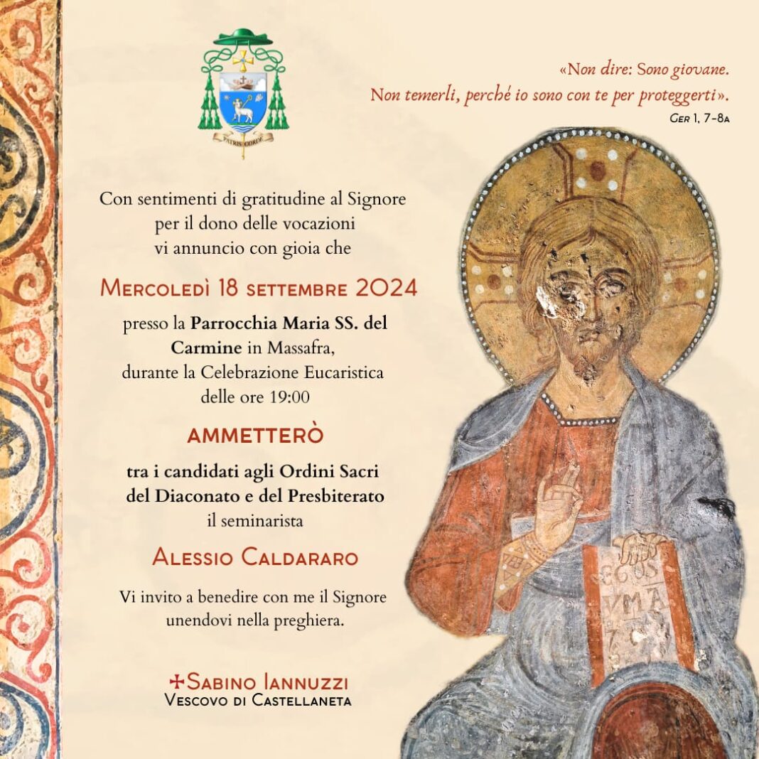 Ammissione agli Ordini Sacri del seminarista Alessio Caldararo – Diocesi di Castellaneta