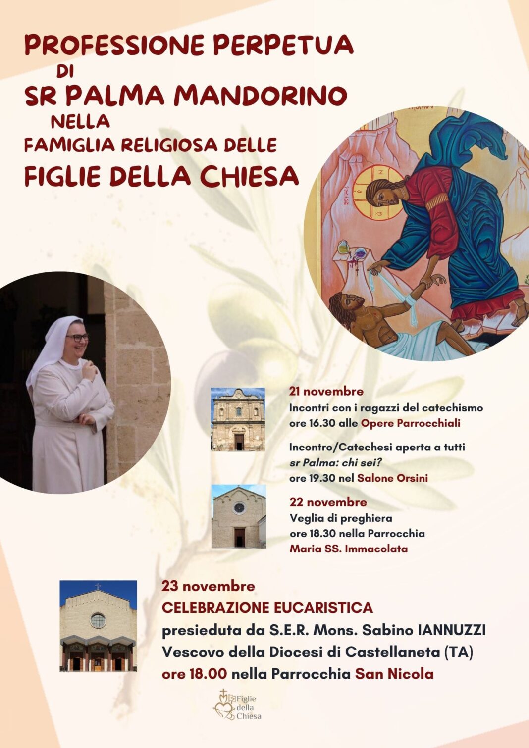 Professione perpetua di Sr. Palma Mandorino nella famiglia religiosa delle Figlie della Chiesa – Diocesi di Castellaneta