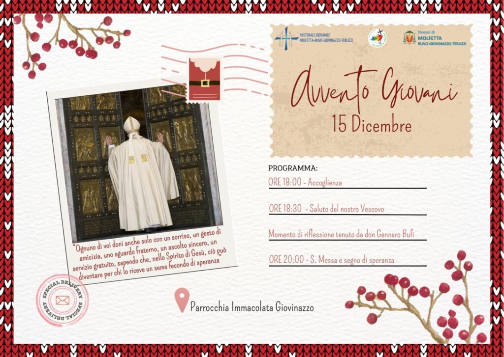 Ritiro d’Avvento per giovani e giovanissimi – Pastorale Giovanile Ritiro d’Avvento per giovani e giovanissimi – Pastorale Giovanile