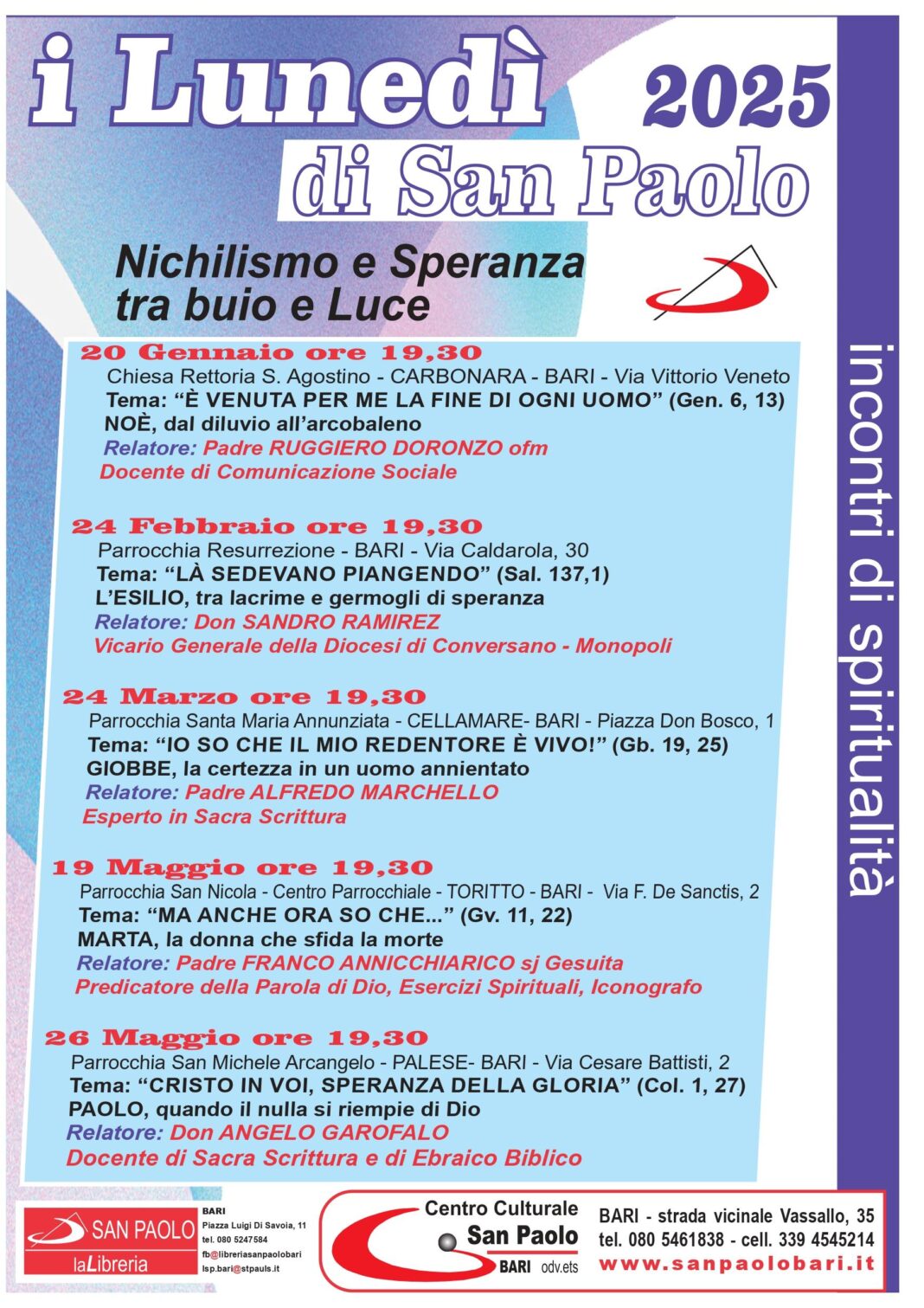 “I Lunedì di San Paolo” 2025 — Arcidiocesi Bari-Bitonto “I Lunedì di San Paolo” 2025 — Arcidiocesi Bari-Bitonto