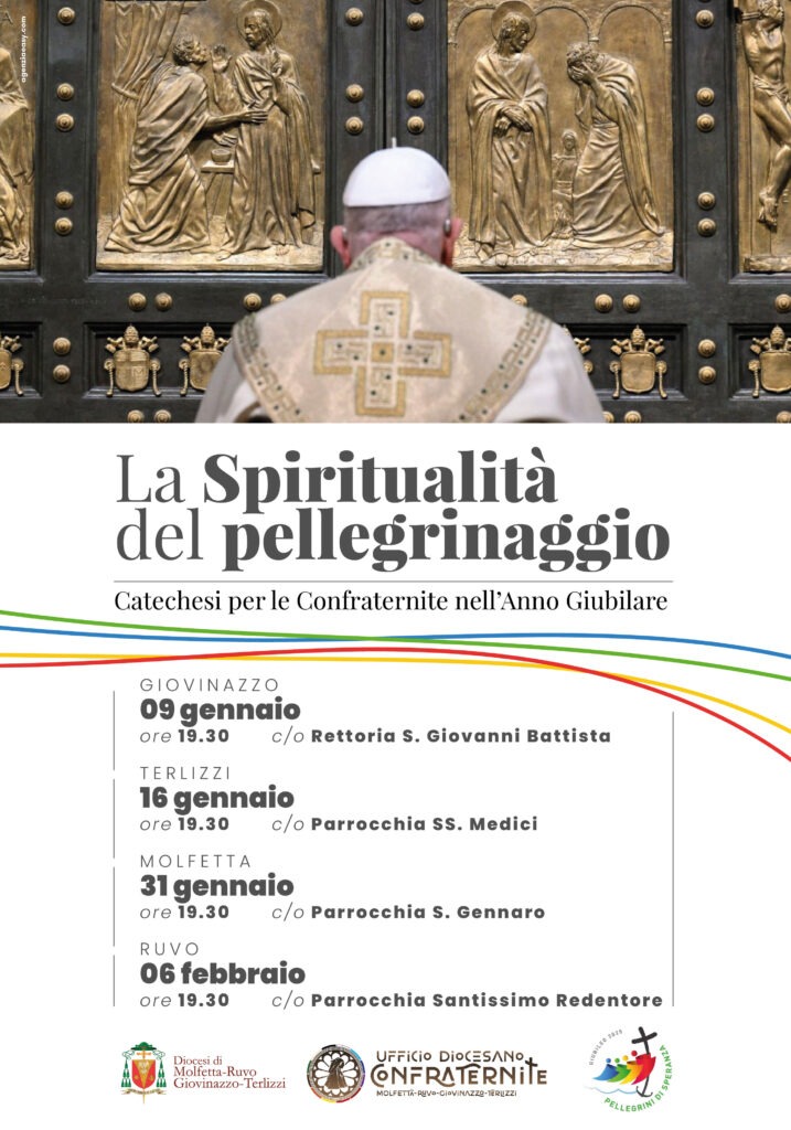 La Spiritualità del pellegrinaggio. Catechesi per le Confraternite nell’Anno Giubilare La Spiritualità del pellegrinaggio. Catechesi per le Confraternite nell’Anno Giubilare – Diocesi di Molfetta-Ruvo-Giovinazzo-Terlizzi