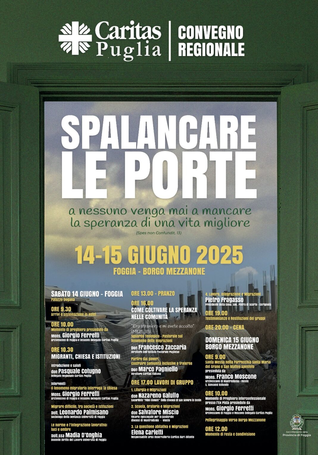 Convegno Regionale Caritas “Spalancare le Porte – a nessuno venga mai a mancare la Speranza di una vita migliore” – Diocesi di Castellaneta