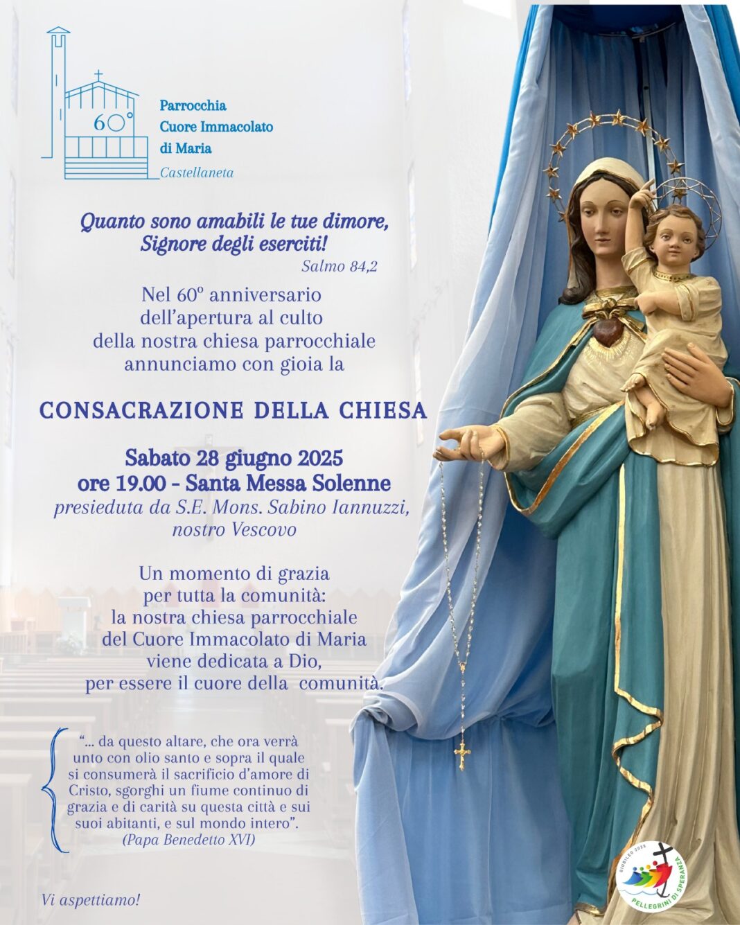 Consacrazione della Chiesa parrocchiale del Cuore Immacolato di Maria in Castellaneta – Diocesi di Castellaneta