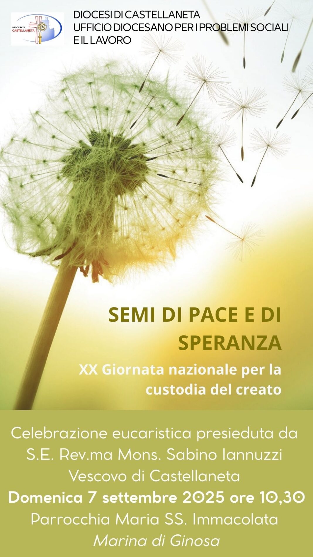 “Semi di pace e di speranza”. XX Giornata Nazionale per la Custodia del Creato – Diocesi di Castellaneta