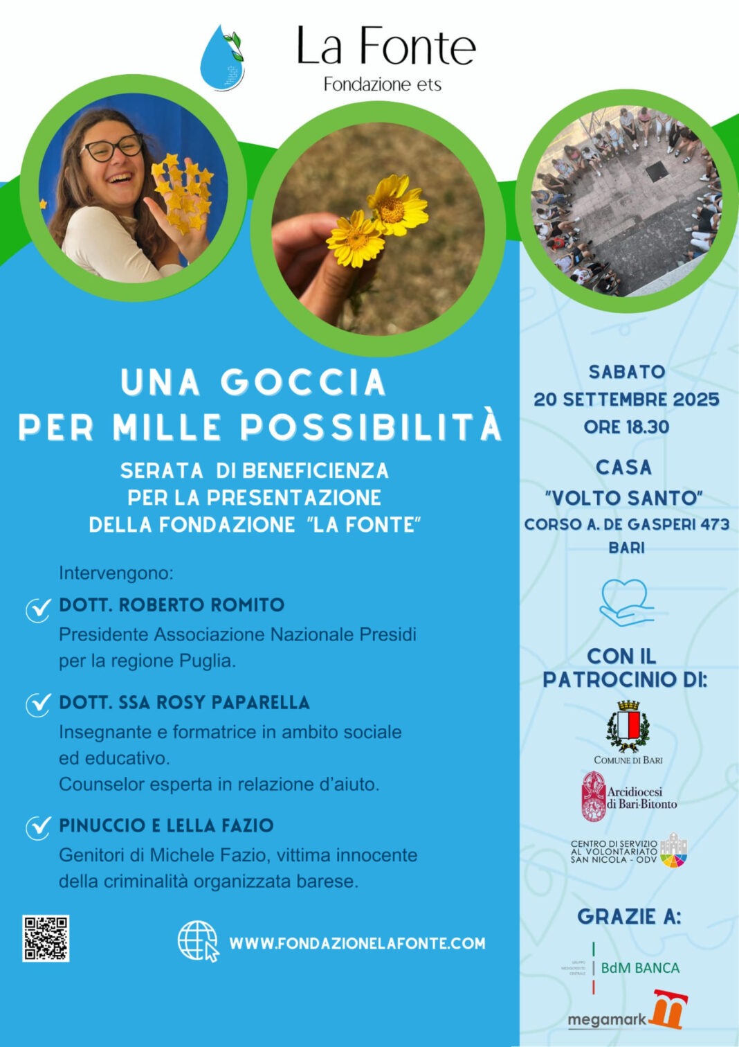 “Una goccia per mille possibilità” — Arcidiocesi Bari-Bitonto